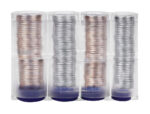 Casier monnayeur q-connect soufflet 8 fractions euros 75x105x32mm coloris transparent/bleu – Image 5