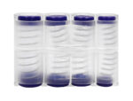 Casier monnayeur q-connect soufflet 8 fractions euros 75x105x32mm coloris transparent/bleu