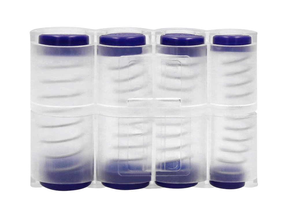 947481g-1.jpg Casier monnayeur q-connect soufflet 8 fractions euros 75x105x32mm coloris transparent/bleu – Image 1