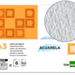 Papier dessin liderpapel aquarelle grain moyen 300g/m2 format a3 420x297mm minipack 6f