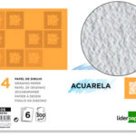 Papier dessin liderpapel aquarelle grain moyen 300g/m2 format a4 210x297mm minipack 6f