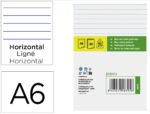 Bloc notes liderpapel perforé ligné a6 148x105mm paysage couverture carton imprimé 250g/m2 80f 60g/m2