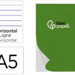 Bloc notes liderpapel perforé ligné a5 210x148mm paysage couverture carton imprimé 250g/m2 80f 60g/m2