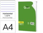 Bloc notes liderpapel ligné a4297x210mm couverture carton   imprimé 250g/m2 80f 60g/m2