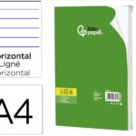 Bloc notes liderpapel ligné a4297x210mm couverture carton   imprimé 250g/m2 80f 60g/m2