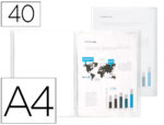 Protège-documents liderpapel polypropylène couverture flexible 40 pochettes fixes a4 210x297mm transparent