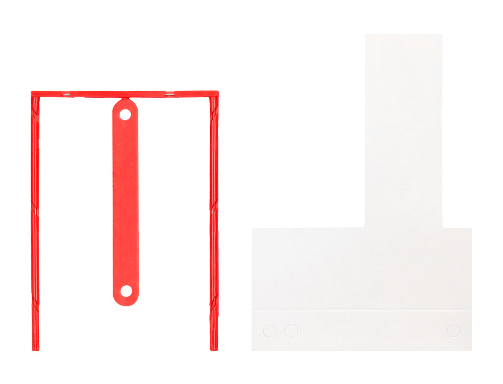 951871g-1.jpg Relieur fasteneur q-connect d-clips plastique intérieur métallique pliable en tout sens coloris rouge boîte 100 unités – Image 1