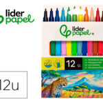 Feutre coloriage liderpapel slim longueur écriture 800m pointe nylon 2mm diamètre étui carton 12 unités