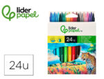 Feutre coloriage liderpapel slim longueur écriture 800m pointe nylon 2mm diamètre étui carton 24 unités