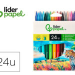 Feutre coloriage liderpapel slim longueur écriture 800m pointe nylon 2mm diamètre étui carton 24 unités