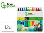 Feutre coloriage liderpapel jumbo longueur écriture 800m pointe nylon 5mm diamètre étui plastique 12 unités