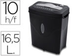 Destructeur q-connect kf17974 capacite 10 feuilles detruit  agrafes clips agrafes et      cartes capacite 16,5l