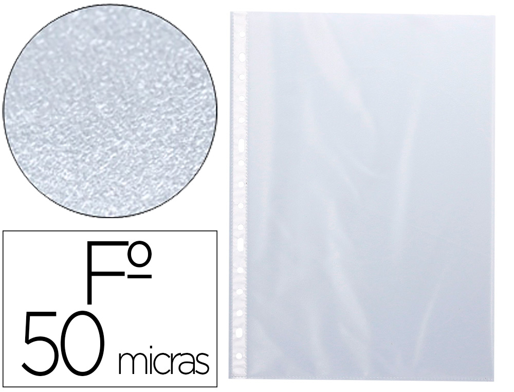 963403g-1.jpg Pochette q-connect perforee folio 50 mc graine boite 100 unites – Image 1