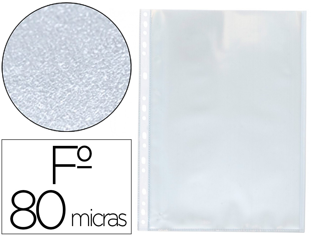 963405g-1.jpg Pochette q-connect polypropylene graine perforee folio 80 mc boite 100 unites – Image 1