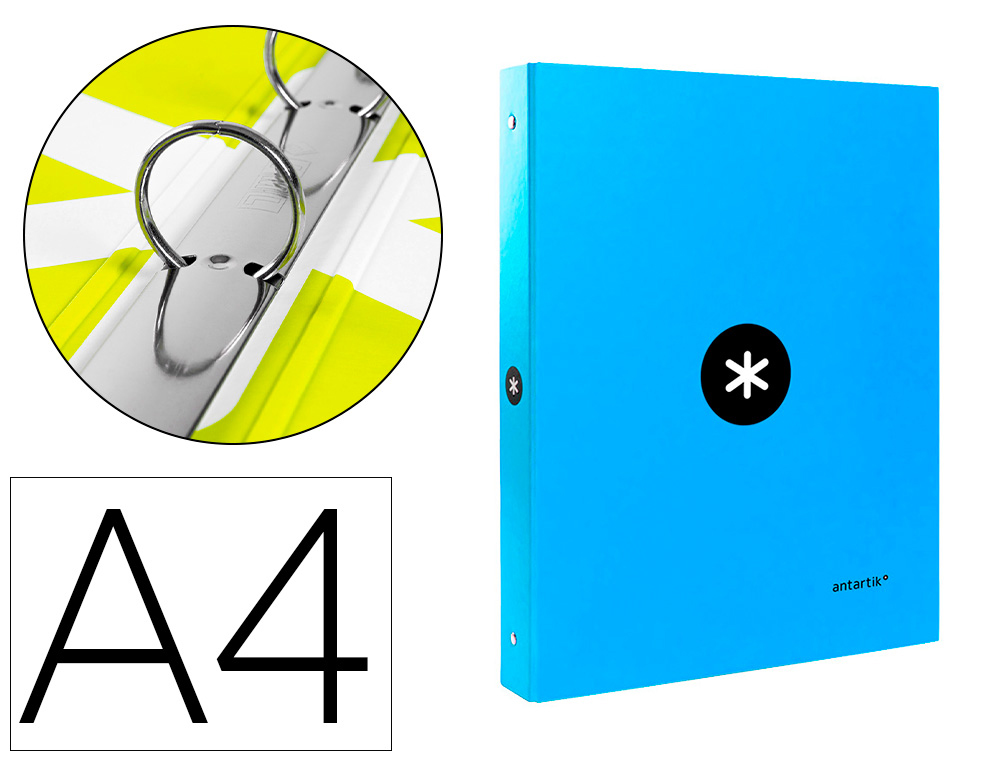963728g-1.jpg Classeur antartik 4 anneaux ronds 25mm a4 carton remborde coloris bleu – Image 1
