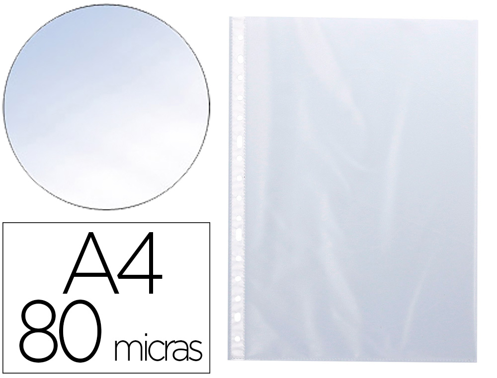 963746g-1.jpg Pochette q-connect perforee din a4 80 mc cristal boite 100 unites – Image 1
