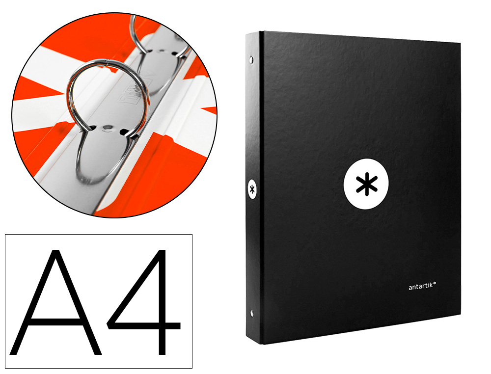 963838g-1.jpg Classeur antartik 4 anneaux ronds 25mm a4 carton remborde coloris noir – Image 1