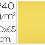 Papier cartonne liderpapel 50x65cm 240gr coloris jaune   citron paquet 25 feuilles