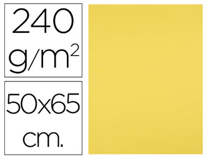 964557g-1.jpg Papier cartonne liderpapel 50x65cm 240gr coloris jaune citron paquet 25 feuilles – Image 1