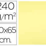 Papier cartonne liderpapel 50x65cm 240gr coloris jaune   paquet 25 feuilles