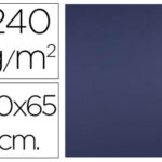 Papier cartonne liderpapel 50x65cm 240gr coloris bleu    saphir paquet 25 feuilles