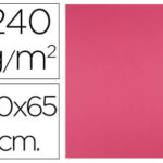 Papier cartonne liderpapel 50x65cm 240gr coloris fuchsia paquet 25 feuilles