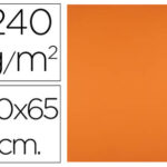 Papier cartonne liderpapel 50x65cm 240gr coloris orange  paquet 25 feuilles