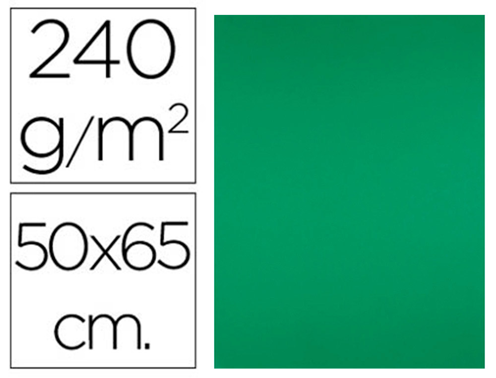 964584g-1.jpg Papier cartonne liderpapel 50x65cm 240gr coloris vert noel paquet 25 feuilles – Image 1