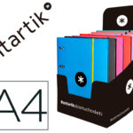 Classeur antartik 4 anneaux ronds 40mm a4 carton remborde feuillets mobiles q5x5 colorisassortis