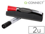 Brosse q-connect magnétique avec marqueur rouge et noir pour tableau blanc