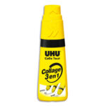 Colle uhu twist&glue extra forte transparente multi-matériaux collage précis fin large avec solvant flacon 35g