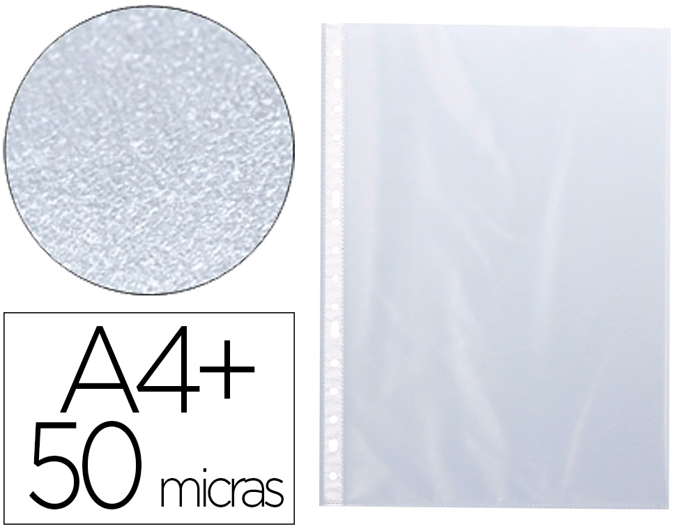 968454g-1.jpg Pochette q-connect polypropylene graine perforee folio 50 mc sachet 10 unites – Image 1
