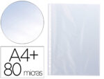 Pochette q-connect polypropylene lisse perforee  folio 80 mc cristal sachet 10 unites