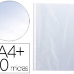 Pochette q-connect polypropylene lisse perforee  folio 80 mc cristal sachet 10 unites