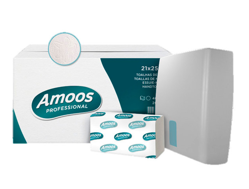 970558g-1.jpg Essuie-main amoos v-fold 2 plis 210x252 - 20 paquets de 160 feuilles – Image 1