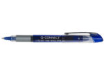 Roller q-connect écriture 0.5mm pointe moyenne 0.7mm grip caoutchouc corps transparent encre liquide couleur bleu – Image 2