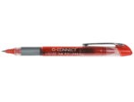 Roller q-connect écriture 0.5mm pointe moyenne 0.7mm grip caoutchouc corps transparent encre liquide couleur rouge – Image 2