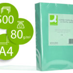 Papier couleur q-connect multifonction a4 80g/m2 unicolore vert ramette 500 feuilles