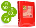 Papier couleur q-connect multifonction a4 80g/m2 unicolore rouge intense ramette 500 feuilles