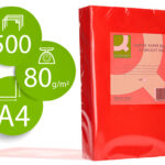 Papier couleur q-connect multifonction a4 80g/m2 unicolore rouge intense ramette 500 feuilles