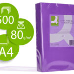 Papier couleur q-connect multifonction a4 80g/m2 unicolore lilas ramette 500 feuilles