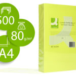 Papier couleur q-connect multifonction a4 80g/m2 unicolore jaune néon ramette 500 feuilles