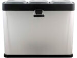 Poubelle q-connect métallique pédale couvercle plastique 45l 3 compartiments 15l – Image 4