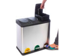 Poubelle q-connect métallique pédale couvercle plastique 45l 3 compartiments 15l – Image 7