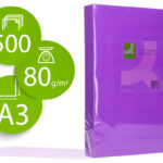 Papier couleur q-connect multifonction a3 80g/m2 unicolore lilas ramette 500 feuilles