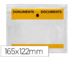 Pochette porte-documents q-connect 165x122mm auto-adhesive transparente texte francais allemand boite 100 unites