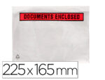 Pochette documents ci-inclus q-connect auto-adhesive       transparente 225x165mm texte  anglais paquet 100 unites