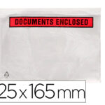 Pochette documents ci-inclus q-connect auto-adhesive       transparente 225x165mm texte  anglais paquet 100 unites