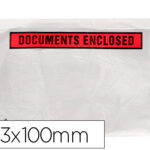 Pochette documents ci-inclus q-connect auto-adhesive       transparente 113x100mm texte  anglais paquet 100 unites