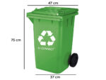 Poubelle q-connect conteneur plastique couvercle 100l 470x750x370mm verre coloris vert – Image 2